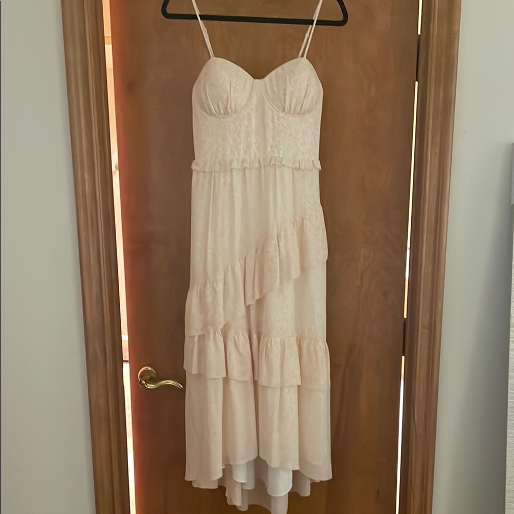 Joie Elegant Cream Ruffle Dress